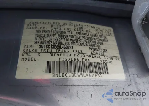 2009 Nissan Versa 1.8S из США, поврежденный, VIN 3N1BC13E69L460831